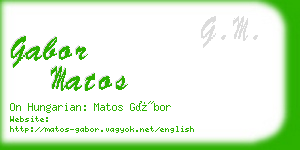 gabor matos business card